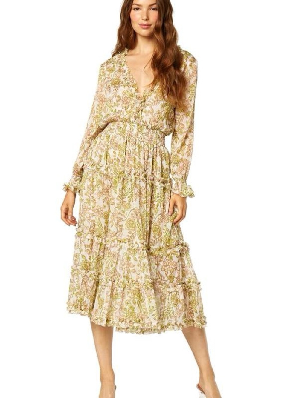 Misa Los Angeles Nora Green Goddess Midi Dress Size Small